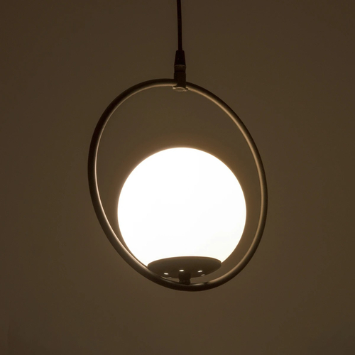 GLOBOSTAR® CIRCLE 201-0075 Vintage Κρεμαστό Φωτιστικό Οροφής με Ντουί 1 x E27 AC 220-240V IP20 - Μαύρο & Λευκό - Μ26 x Π26 x Υ29cm