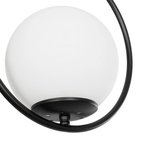 GLOBOSTAR® CIRCLE 201-0075 Vintage Κρεμαστό Φωτιστικό Οροφής με Ντουί 1 x E27 AC 220-240V IP20 - Μαύρο & Λευκό - Μ26 x Π26 x Υ29cm