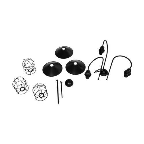 GLOBOSTAR® BLAZEO 201-0079 Vintage Κρεμαστό Φωτιστικό Οροφής με Ντουί 3 x E27 AC 220-240V IP20 - Μαύρο - Μ42 x Π42 x Υ66cm