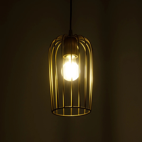 GLOBOSTAR® GLOMIA 201-0085 Vintage Κρεμαστό Φωτιστικό Οροφής με Ντουί 1 x E27 AC 220-240V IP20 - Χρυσό - Μ14 x Π14 x Υ27cm