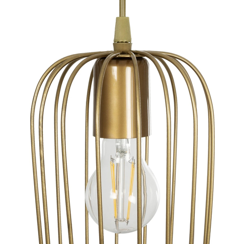 GLOBOSTAR® GLOMIA 201-0085 Vintage Κρεμαστό Φωτιστικό Οροφής με Ντουί 1 x E27 AC 220-240V IP20 - Χρυσό - Μ14 x Π14 x Υ27cm