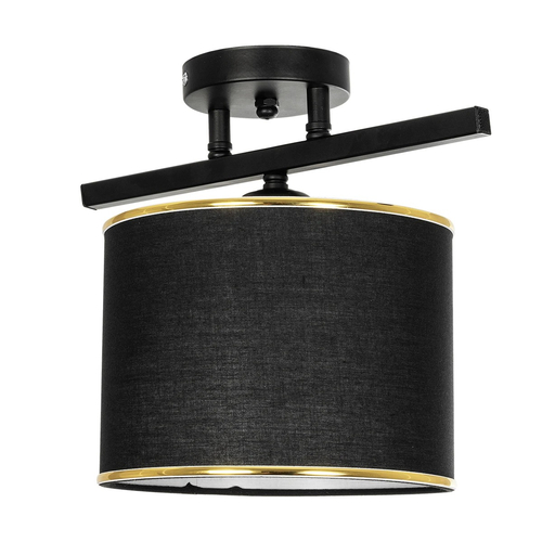 GLOBOSTAR® GLOWEN 201-0087 Vintage Φωτιστικό Οροφής με Ντουί 1 x E27 AC 220-240V IP20 - Μαύρο & Χρυσό - Μ30 x Π20 x Υ20cm