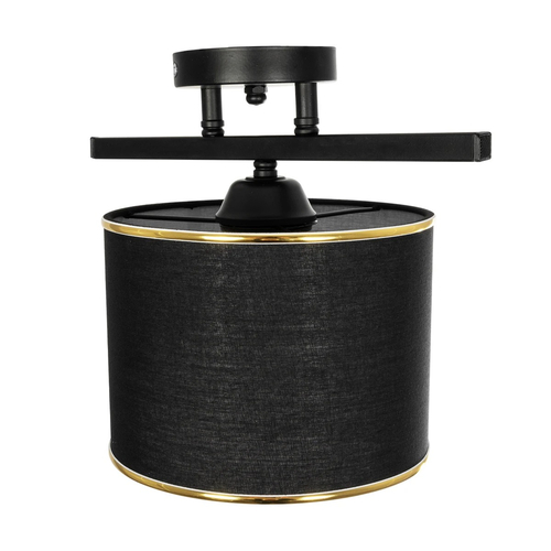 GLOBOSTAR® GLOWEN 201-0087 Vintage Φωτιστικό Οροφής με Ντουί 1 x E27 AC 220-240V IP20 - Μαύρο & Χρυσό - Μ30 x Π20 x Υ20cm