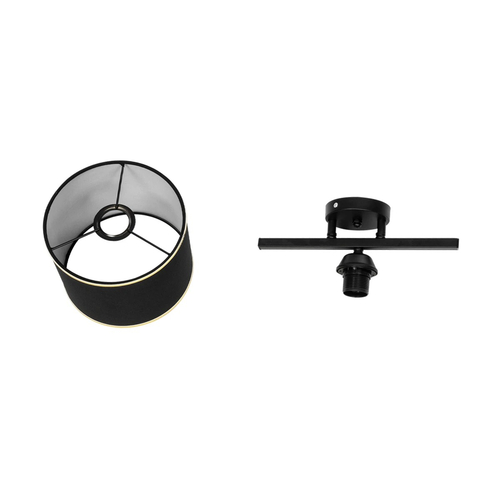 GLOBOSTAR® GLOWEN 201-0087 Vintage Φωτιστικό Οροφής με Ντουί 1 x E27 AC 220-240V IP20 - Μαύρο & Χρυσό - Μ30 x Π20 x Υ20cm