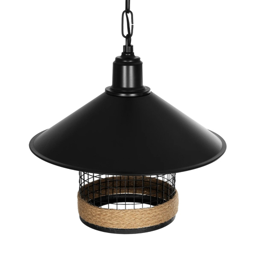 GLOBOSTAR® GLORA 201-0090 Vintage Κρεμαστό Φωτιστικό Οροφής με Ντουί 1 x E27 AC 220-240V IP20 - Μαύρο & Μπεζ - Μ30 x Π30 x Υ29cm