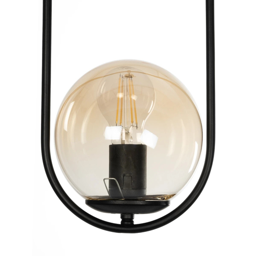 GLOBOSTAR® ZENITH 201-0093 Vintage Κρεμαστό Φωτιστικό Οροφής με Ντουί 1 x E27 AC 220-240V IP20 - Μαύρο & Μελί - Μ18 x Π15 x Υ38cm