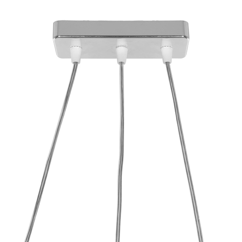 GLOBOSTAR® RAZIA 201-0101 Vintage Κρεμαστό Φωτιστικό Οροφής με Ντουί 3 x E27 AC 220-240V IP20 - Ασημί & Διάφανο - Μ60 x Π30 x Υ25cm