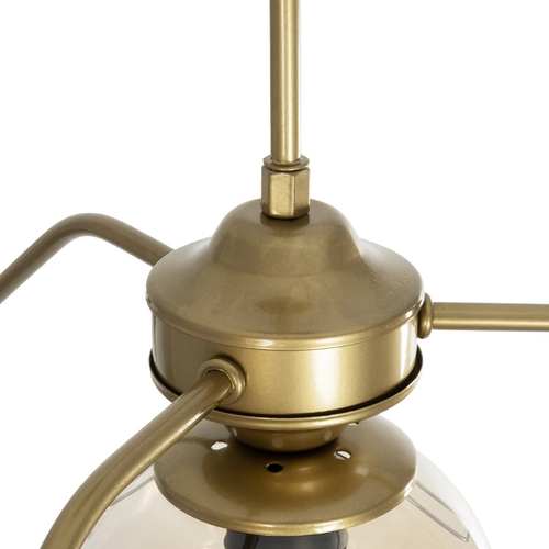 GLOBOSTAR® SUNRAY 201-0110 Vintage Φωτιστικό Οροφής με Ντουί 4 x E27 AC 220-240V IP20 - Χρυσό & Μελί - Μ100 x Π100 x Υ26cm