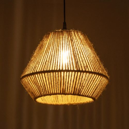 GLOBOSTAR® GLARO 201-0112 Vintage Κρεμαστό Φωτιστικό Οροφής με Ντουί 1 x E27 AC 220-240V IP20 - Μπεζ & Μαύρο - Μ32 x Π32 x Υ30cm