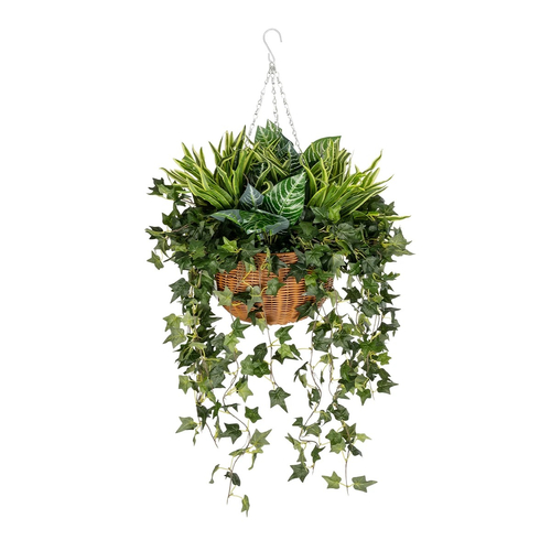 GloboStar® Artificial Garden VARIOUS HANGING PLANT 20623 Τεχνητό Κρεμαστό Διακοσμητικό Φυτό Φτέρης Π60 x Μ60 x Y70cm