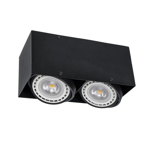 GLOBOSTAR® MAGMA 60627 Μοντέρνο Φωτιστικό Οροφής με Ντουί 2 x GU10 AC 220-240V IP20 - Μαύρο - Μ30 x Π15 x Υ13cm