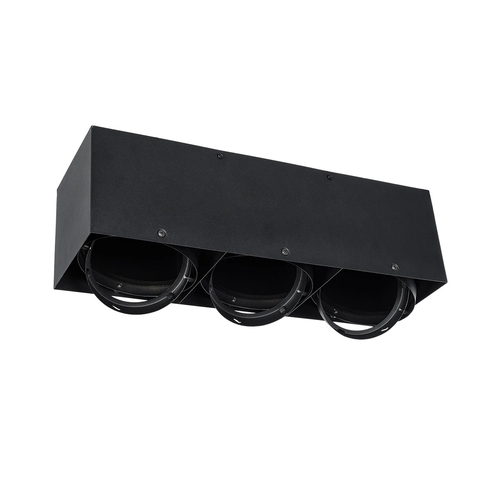 GLOBOSTAR® MAGMA 60628 Μοντέρνο Φωτιστικό Οροφής με Ντουί 3 x GU10 AC 220-240V IP20 - Μαύρο - Μ45 x Π15 x Υ13cm