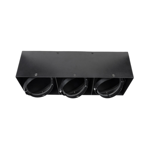 GLOBOSTAR® MAGMA 60628 Μοντέρνο Φωτιστικό Οροφής με Ντουί 3 x GU10 AC 220-240V IP20 - Μαύρο - Μ45 x Π15 x Υ13cm