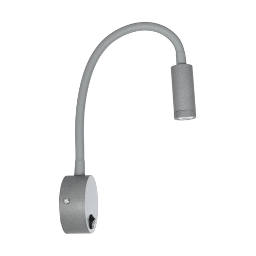 GLOBOSTAR® GOOSE 61689 Μοντέρνο Φωτιστικό Τοίχου - Απλίκα Ξενοδοχείου Reading Light LED 3W 300lm 36° AC 220-240V IP20 Θερμό Λευκό 2700K - CREE XPE Chip & TÜV SÜD Driver - Γκρι Ανθρακί Ματ - Μ6.5 x Π15 x Υ24.5cm - 3 Χρόνια Εγγύηση