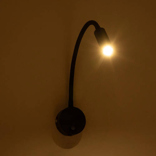 GLOBOSTAR® GOOSE 61690 Μοντέρνο Φωτιστικό Τοίχου - Απλίκα Ξενοδοχείου Reading Light LED 3W 300lm 36° AC 220-240V IP20 Θερμό Λευκό 2700K - CREE XPE Chip & TÜV SÜD Driver - Μαύρο Ματ - Μ6.5 x Π15 x Υ24.5cm - 3 Χρόνια Εγγύηση