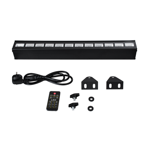 GLOBOSTAR® UVBAR 79660 Μπάρα Φωτισμού LED 36W 120° AC 220-240V IP20 Μαύρο Αλουμίνιο - UV Black Light - DMX512 & Ασύρματο Χειριστήριο IR - Μ50 x Π6 x Υ6cm - 2 Χρόνια Εγγύηση