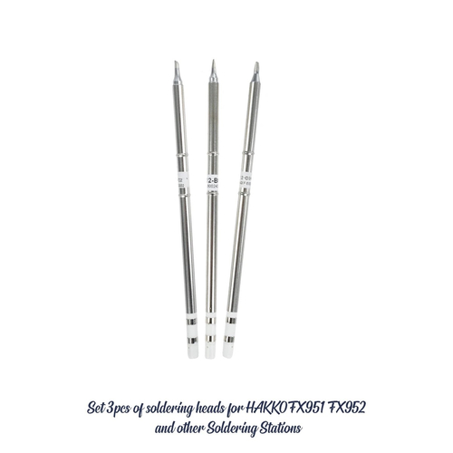 GloboStar® 79949 Drillpro T12 ΣΕΤ 3 Κεφαλών για Κολλητήρι - Σταθμού Συγκόλλησης Συμβατές με Μοντέλα HAKKO FX951 & FX952 και για Άλλα Μοντέλα