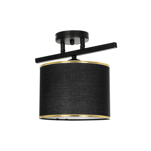 GLOBOSTAR® GLOWEN 201-0087 Vintage Φωτιστικό Οροφής με Ντουί 1 x E27 AC 220-240V IP20 - Μαύρο & Χρυσό - Μ30 x Π20 x Υ20cm