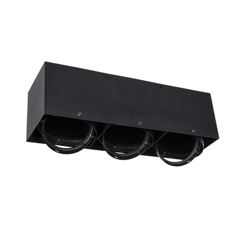 GLOBOSTAR® MAGMA 60628 Μοντέρνο Φωτιστικό Οροφής με Ντουί 3 x GU10 AC 220-240V IP20 - Μαύρο - Μ45 x Π15 x Υ13cm