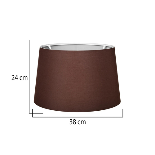 GloboStar® COVER 203-0265 Μοντέρνο Φωτιστικό Καπέλο Καφέ Ύφασμα - Μ38 x Π38 x Υ24cm