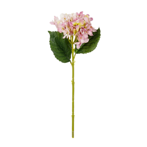 GloboStar® Artificial Garden LIGHT PINK HYDRANGEA BRANCH 21144 Τεχνητό Διακοσμητικό Κλαδί Ροζ Ορτανσία Y47cm