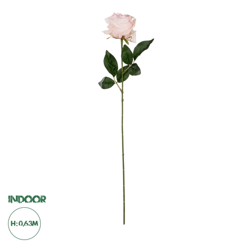 GloboStar® Artificial Garden PINK ROSE BRANCH 21148 Τεχνητό Διακοσμητικό Κλαδί Τριαντάφυλλα Ροζ Y63cm
