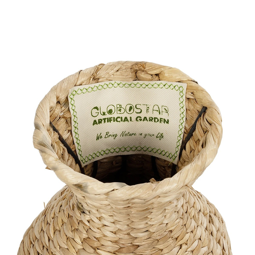 GloboStar® Artificial Garden HAVANA 21223 Διακοσμητικό Πλεκτό Καλάθι Κασπώ Γλάστρα Μπεζ Π22 x M22 x Υ42cm