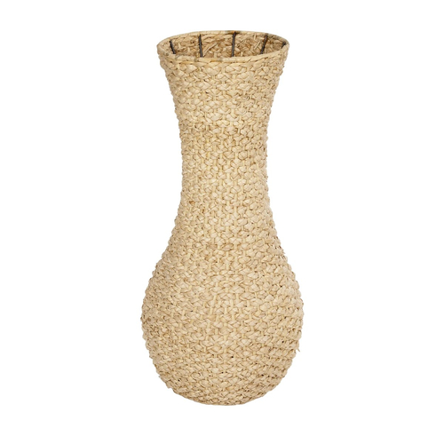 GloboStar® Artificial Garden SANDIAGO 21233 Διακοσμητικό Πλεκτό Καλάθι - Κασπώ Γλάστρα - Flower Pot Μπεζ Π30 x M30 x Υ60cm