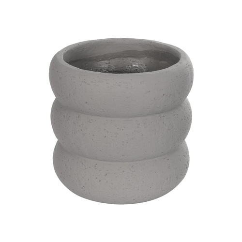 GloboStar® Artificial Garden ALBERT 21248 Διακοσμητική Κεραμική Γλάστρα ΓΚΡΙ Π18 x Μ18 x Υ16 cm