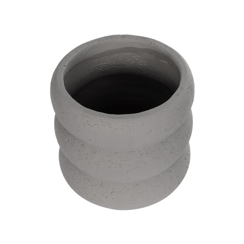 GloboStar® Artificial Garden ALBERT 21248 Διακοσμητική Κεραμική Γλάστρα ΓΚΡΙ Π18 x Μ18 x Υ16 cm