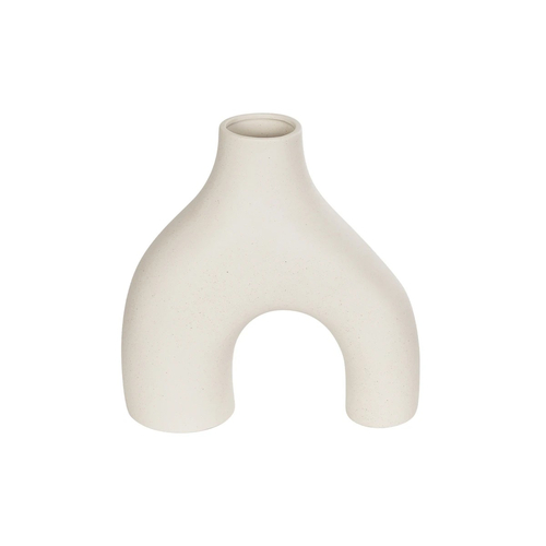 GloboStar® Artificial Garden TOLEDO 21250 Διακοσμητικό Κεραμικό Βάζo Μπεζ Π23 x Μ10 x Υ24 cm