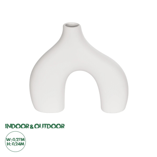 GloboStar® Artificial Garden TOLEDO 21251 Διακοσμητικό Κεραμικό Βάζo Λευκό Π27 x Μ6 x Υ24 cm