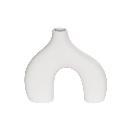 GloboStar® Artificial Garden TOLEDO 21251 Διακοσμητικό Κεραμικό Βάζo Λευκό Π27 x Μ6 x Υ24 cm