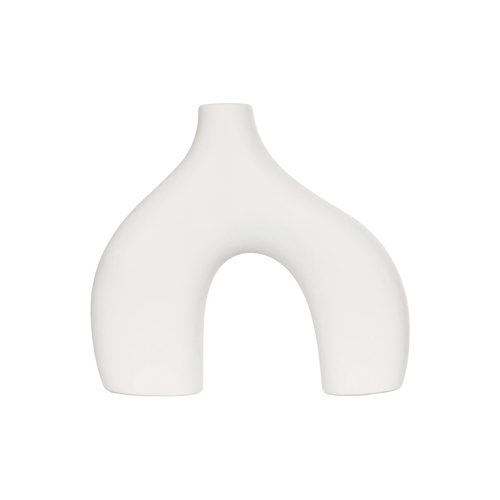 GloboStar® Artificial Garden TOLEDO 21251 Διακοσμητικό Κεραμικό Βάζo Λευκό Π27 x Μ6 x Υ24 cm