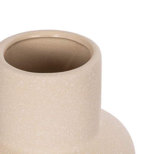 GloboStar® Artificial Garden QUARTZ 21254 Διακοσμητικό Κεραμικό Βάζo Μπεζ Π15 x Μ15 x Υ20 cm