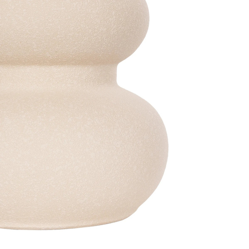 GloboStar® Artificial Garden QUARTZ 21254 Διακοσμητικό Κεραμικό Βάζo Μπεζ Π15 x Μ15 x Υ20 cm