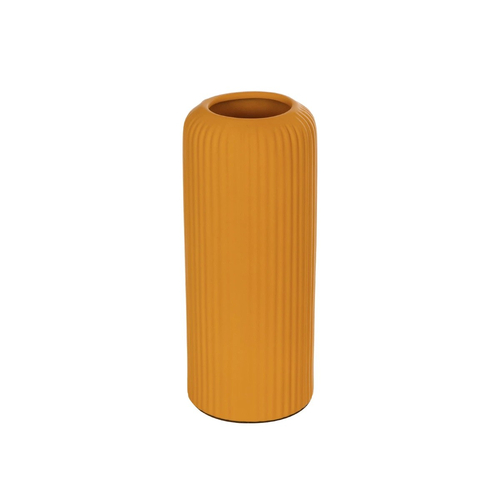GloboStar® Artificial Garden CANGUU 21255 Διακοσμητικό Κεραμικό Βάζo Πορτοκαλί Π11 x Μ11 x Υ26 cm