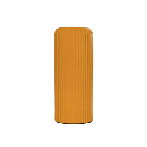 GloboStar® Artificial Garden CANGUU 21255 Διακοσμητικό Κεραμικό Βάζo Πορτοκαλί Π11 x Μ11 x Υ26 cm