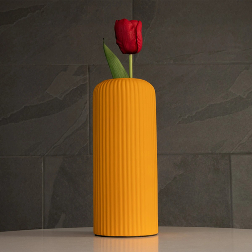 GloboStar® Artificial Garden CANGUU 21255 Διακοσμητικό Κεραμικό Βάζo Πορτοκαλί Π11 x Μ11 x Υ26 cm