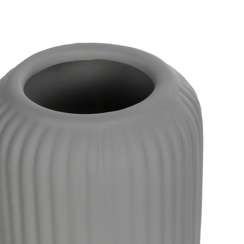 GloboStar® Artificial Garden LOVINA 21257 Διακοσμητικό Κεραμικό Βάζo Γκρι Π9 x Μ9 x Υ16 cm