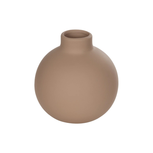 GloboStar® Artificial Garden MAURITIUS 21259 Διακοσμητικό Κεραμικό Βάζo ΚαφέΠ12 x Μ12 x Υ14 cm