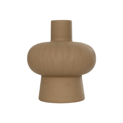 GloboStar® Artificial Garden CORNEOL 21262 Διακοσμητικό Κεραμικό Βάζo Καφέ Π17 x Μ17 x Υ20cm