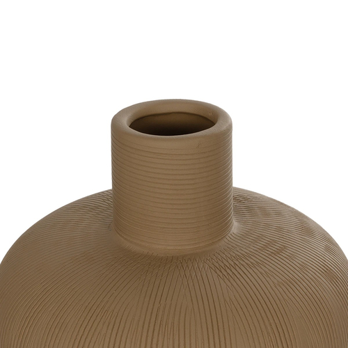 GloboStar® Artificial Garden CORNEOL 21262 Διακοσμητικό Κεραμικό Βάζo Καφέ Π17 x Μ17 x Υ20cm