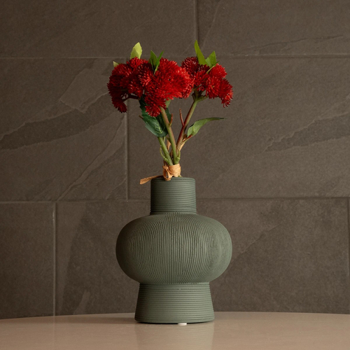 GloboStar® Artificial Garden MALACHITE 21264 Διακοσμητικό Κεραμικό Βάζo Πράσινο Π13 x Μ13 x Υ16cm