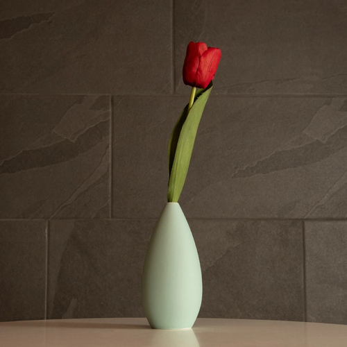 GloboStar® Artificial Garden SEYHELLES 21266 Διακοσμητικό Κεραμικό Βάζo Τιρκουάζ Π8 x Μ8 x Υ16cm