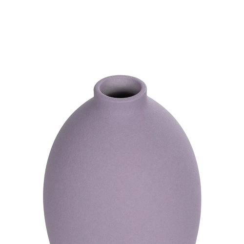 GloboStar® Artificial Garden AMETHYST 21267 Διακοσμητικό Κεραμικό Βάζo Μωβ Π8 x Μ8 x Υ14cm