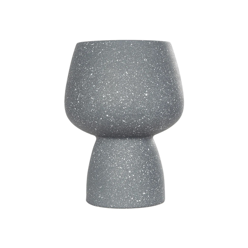 GloboStar® Artificial Garden SAMUI 21271 Διακοσμητικό Κεραμικό Βάζo Γκρι Π16 x Μ16 x Υ20cm