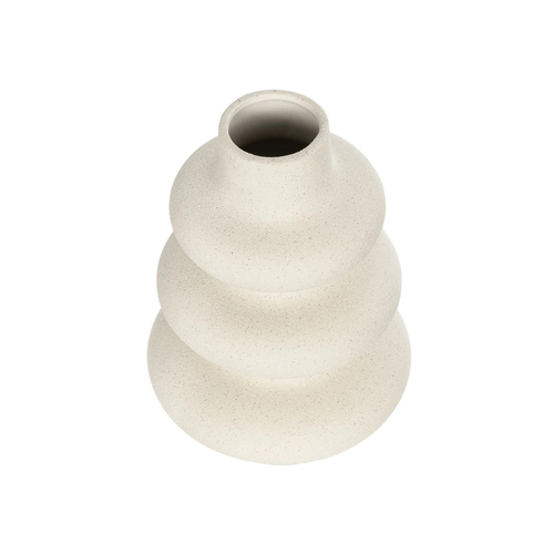 GloboStar® Artificial Garden THAILAND 21278 Διακοσμητικό Κεραμικό Βάζo Μπεζ Π14 x Μ14 x Υ21cm