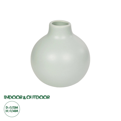 GloboStar® Artificial Garden EMERALD 21279 Διακοσμητικό Κεραμικό Βάζo Τιρκουάζ Π12 x Μ12 x Υ14cm