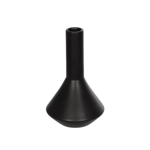 GloboStar® Artificial Garden CANNOLI 21280 Διακοσμητικό Κεραμικό Βάζo Μαύρο Π13 x Μ13 x Υ20cm